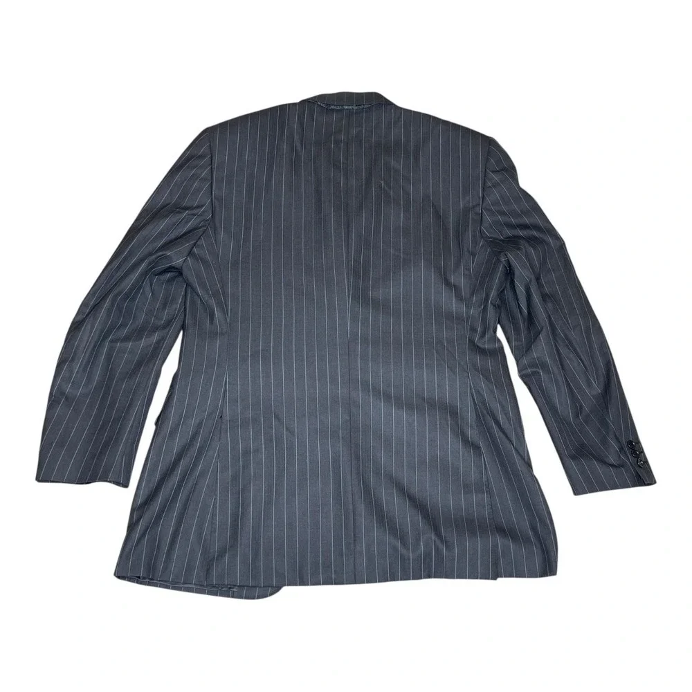 H Freeman‎ & Son Mens Wool Pinstripe Blazer Charcoal 3-Button Sport Coat USA 44R